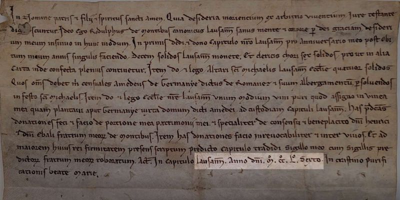 Manuscrit en latin médiéval