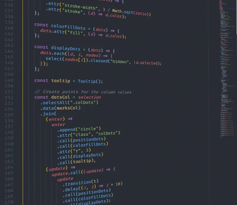 code source D3 en javascript avec coloration syntaxique